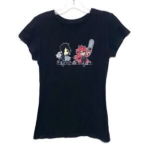 VTG Black Butler Chibi Sebastian Grell Black Shirt Juniors L Anime Y2K Grunge